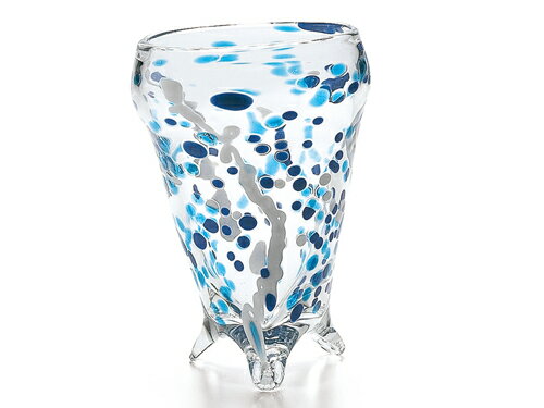 〔手作り グラス ガラス食器〕海中で揺らぐサンゴのようなグラス♪珊瑚　手作りフリーカップ1P（青）