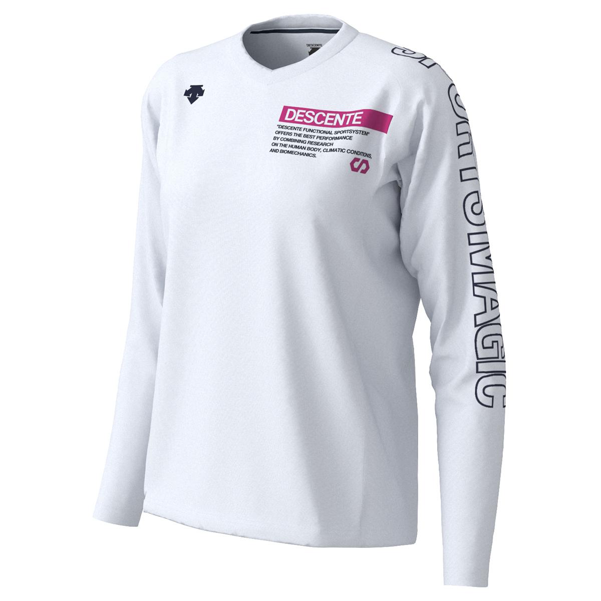 DESCENT（デサント） 長袖プラクティスシャツ（WOMENS） DVWOJB51-WH バレー レディースの画像