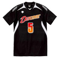 DESCENT（デサント）半袖ゲームシャツ（ユニセックス） DSS-4922 [ DSS4922-BWH ] ブラック／ホワイトの画像