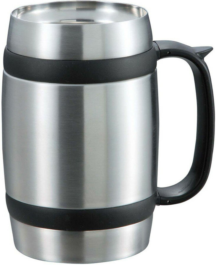 CAPTAINSTAG（キャプテンスタッグ） ダブルステンレスビアジョッキ600（樽型） [ UE3231 ]の画像