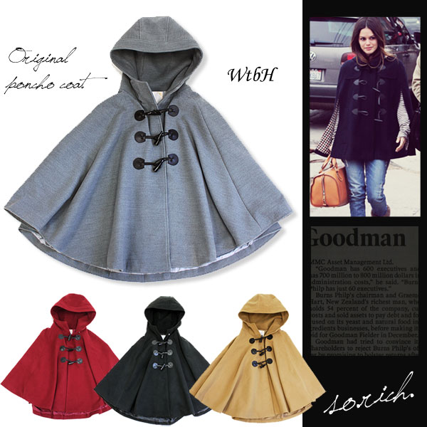 【LaG S/S SALE】【WtbH】Duffle poncho coat-ダッフル風ポンチョコート-[レディース・アウター・ジャケットコート・ケープコート・セレカジ]