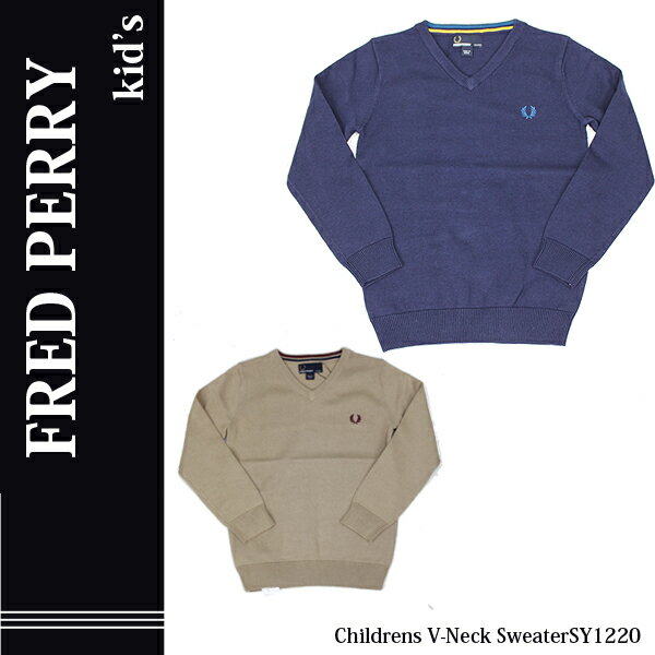 49%OFF!!【LaG S/S SALE】【FRED PERRY-フレッドペリー】Childrens V-Neck Sweater SY1220-キッズVネックセーター-[ローレルマーク・キッズ・子供服・ギフト]