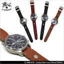 40%OFF!!Leather Belt Crono Watch-レザーベルトクロノグラフリストウォッチ-［H0301］[メンズ・ユニセックス腕時計・クォーツ]▼レビューを書いて特別価格!!