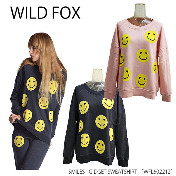 【WILD FOX-ワイルドフォックス】Original Gidget Sweatshirt[All Smile][WFL502212][レディース・トップス・スウェットトレーナー]