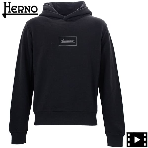 ヘルノ パーカー メンズ ラミナー スウェット ロゴプルオーバーパーカー HERNO LAMINAR M.PARKA JG00018UL HER 50017 9300