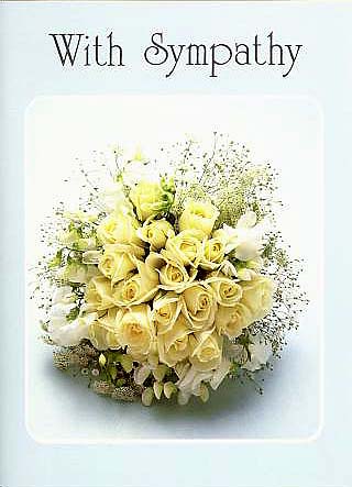 【お悔やみカード】洋2型　白いバラ 97【メール便対応商品】