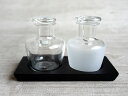 【Puti】プチボトル セット 台つき ミニ醤油挿し 醤油さし クリーマー しょうゆさし 30ml くもり クリア ガラス