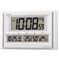 SEIKO　セイコー　電波目覚し時計　温湿度表示つきSQ413W