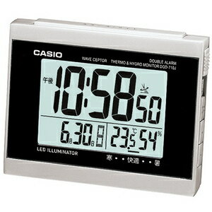 CASIO カシオ　電波目覚し時計　温度・湿度計付き　DQD-710J-8JF　シルバー