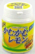 三菱食品　チューングキャンディ　かむかむレモンボトル　140g×3個[ボール販売]