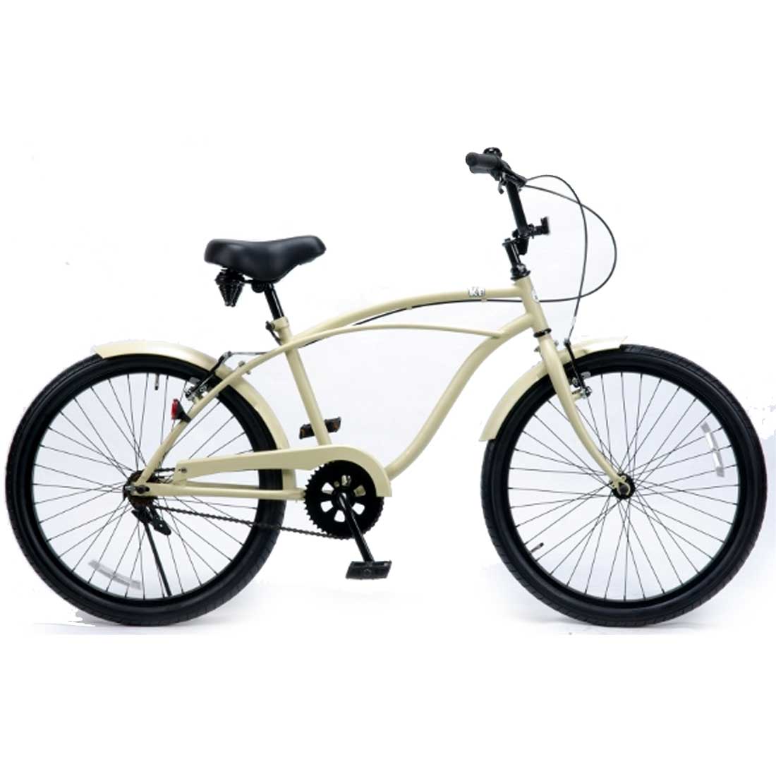 ビーチクルーザー 24インチ おしゃれ 自転車 通勤 通学 レインボービーチクルーザー 24KB-1SPEED サンドベージ メンズ レディース ジュニアの画像