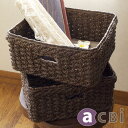 アジアン家具 バスケット 2個組 2コセット 収納 小物入れ @CBi(アクビ) アジアン ウォーターヒヤシンス 籐 ラタン アジアン バリ シーグラス ナチュラル ACE19DK2