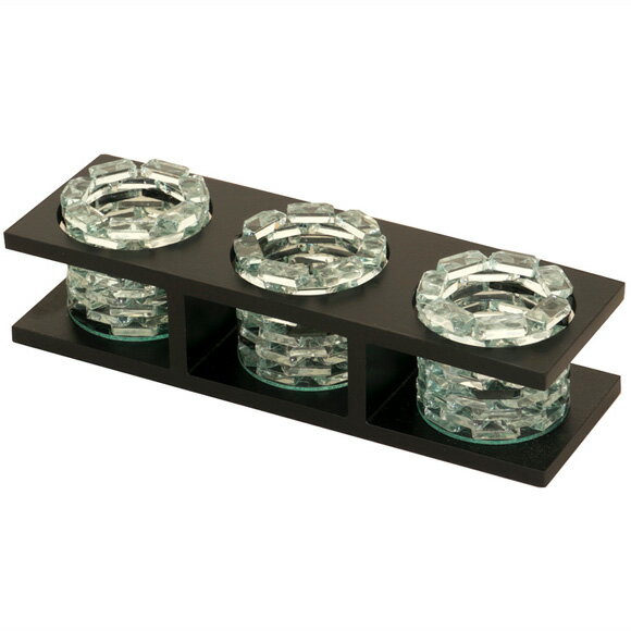 【 再入荷商品！ 】 グラス型 3灯キャンドルホルダー(トリプル) バリのアジアン ガラス細工 アロマ 