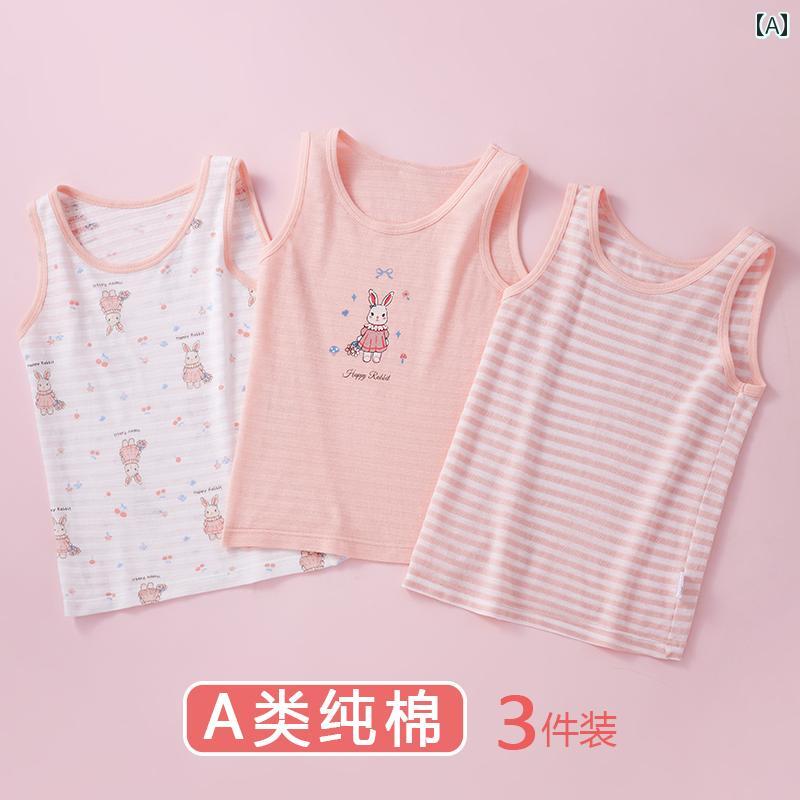 キッズ キャミソール タンクトップ 女の子用 子供用 ベスト 綿 A型 夏用 薄手 インナーウェア 女児用 スリング アウターウェア インナーボトム ベビー