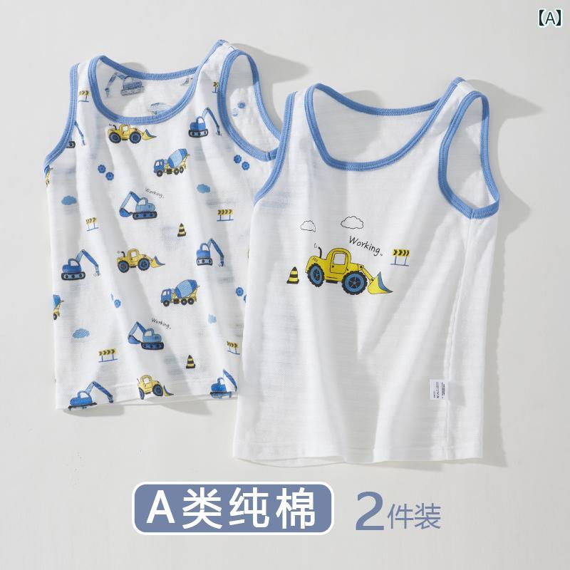 キッズ キャミソール タンクトップ 男の子用 子供用 ベスト 春秋 インナーウェア 小さい 綿 夏 スタイル 中型と 大型の 子供 ノースリーブ
