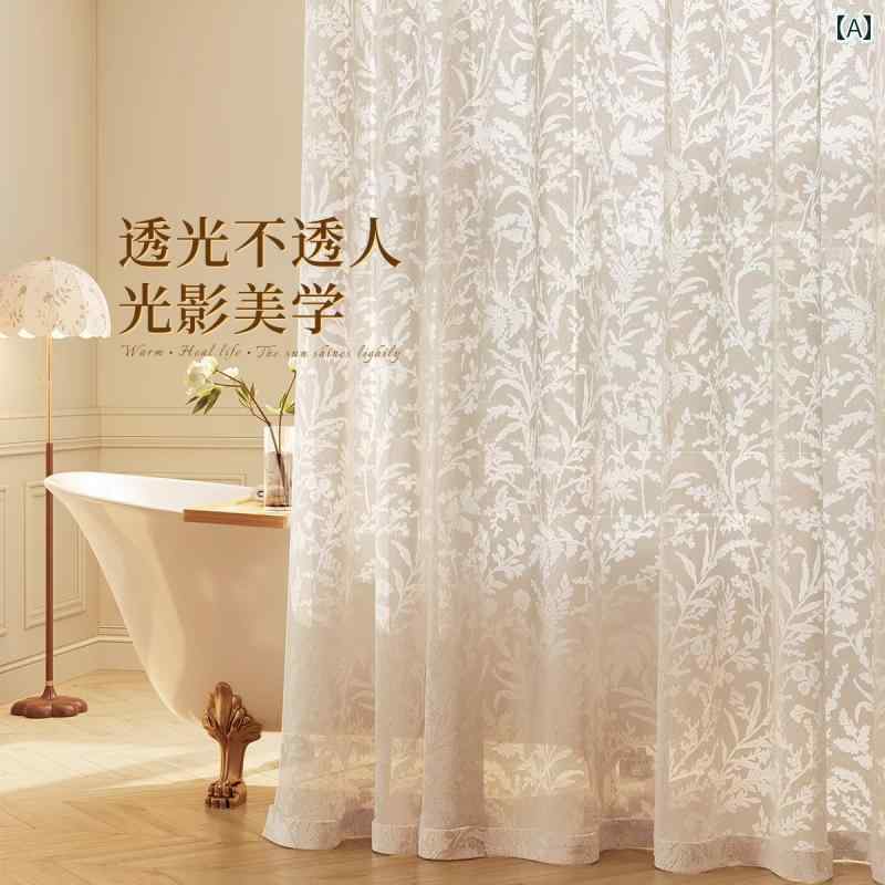 浴室用 シャワーカーテン おしゃれ フレンチ シャワー カーテン 防水 防 カビ月の 枝の 影 窓用 スクリーン 間仕切り トイレ 浴室 パンチ フリー 遮蔽 速乾