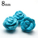 【1粒売り】ハウライトターコイズ 薔薇カット 8mm 粒売り_T402-8 5000円以上送料無料