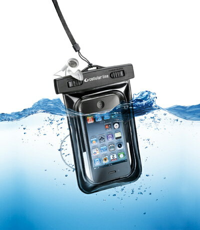iPhone5・スマートフォン対応 イヤホン付き防水ケース お風呂や海水浴・プールなどの夏のレジャーに!イタリア cellular line社製■