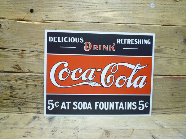 アメリカ看板 COCA-COLA（FC58275) コカコーラ ロゴ サインプレート コカコーラ看板 ブリキ看板 ブランド