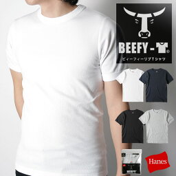 マラソンSALE限定 最大20％OFFクーポン配布 【送料無料】HANES BEEFY-T <strong>ヘインズ</strong> ビーフィー メンズ ロンT 無地 Tシャツ リブ <strong>半袖</strong> HM1-R103 2023年 SS 新作【返品・交換不可】