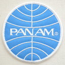 ロゴワッペン パンアメリカン航空 パンナム PANAM(ラウンド) 飛行機 WA0024 アイロン アップリケ パッチ アルファベット エンブレム 名前 ミリタリー 車 ディズニー ワッペン