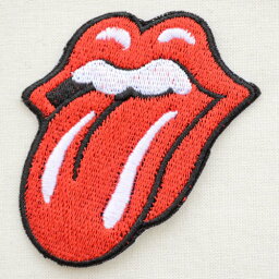 音楽ワッペン Rolling Stones ローリングストーンズ リップス&タン(レッド/L) MTW-098 アイロン アップリケ パッチ アルファベット エンブレム 名前 ミリタリー 車 ディズニー ワッペン