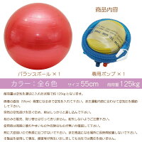 バランスボール55cmエクササイズダイエット/フットポンプ付/選べるカラー6色/ヨガボール/トレーニング/体幹/骨盤/歪み/腰痛/脂肪燃焼/レビューを書いて送料無料/送料無料/送料込み/送料込/@a565