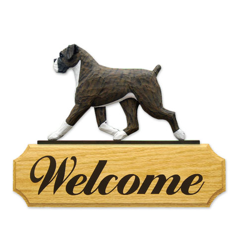 ウェルカムサイン　ボクサー（ブリンドル）（from USA）【犬グッズ】【ウェルカムボード】【送料無料】