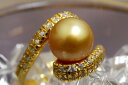 10mmゴールド白蝶真珠リング　上品で華やかな煌めきのナチュラルゴールドパール[fs01gm]1/28入荷！