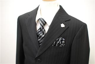 【レンタル／140サイズ／スーツ】MICHIKO LONDON★ボタンダウンでシックなブラックスーツ
