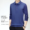 【送料無料】メンズポロシャツ メンズTシャツ 長袖Tシャツ ポロシャツ メンズ Tシャツ 長袖 カットソー ポロネック シャツ 秋 春 プルオーバー 紐付き ジッパ ユニーク 新作 着痩せ 無地