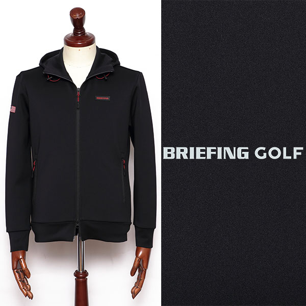 BRIEFING GOLF ブリーフィングゴルフ MENS 3D LOGO ZIP PARKA ハイストレッチ ジャージー パーカー ブラック bbg221m11-bl 100