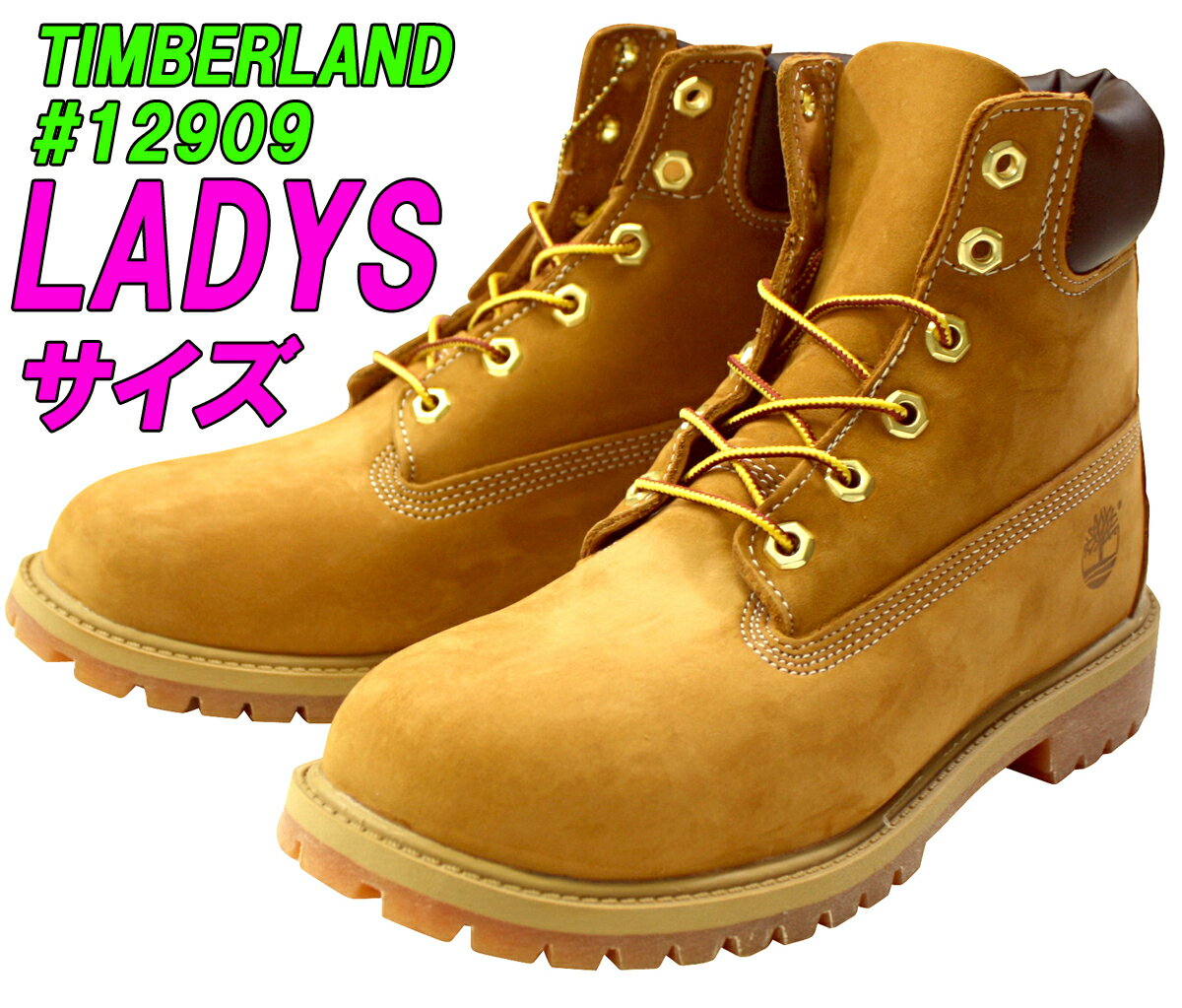 ★レディース★TIMBERLAND「ティンバーランド」GS 6INCHI BOOTS #12909ウィートヌバックカラーサイズ交換片道送料無料！＃12909　イエローヌバック