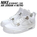NIKE ナイキ エアジョーダン4レトロWHITE/METALLIC SILVER-PURE PLATINUMカラー 308497-100AIR JORDAN4 RETRO サイズ交換片道無料★