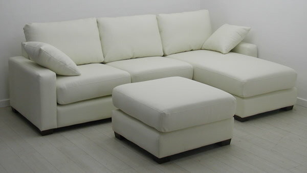 柔らかソフトレザーカウチソファ3点セット〜オットマン付930A-pu-couch-2p-ot