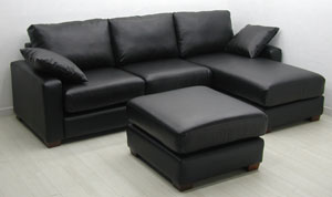 柔らかソフトレザーカウチソファ3点セット〜オットマン付930A-couch-2p-ot