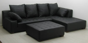 イタリア製本革使用スクエアデザインカウチソファ3点セット〜オットマン付931bp-couch-2p-ot