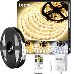【2年保証】Lepro ledテープライト ledテープ 10メートル <strong>リモコン付き</strong> 調光調色 カット可能 取付簡単 イルミネーションライト 3ピン 2835SMD 店舗 室内 DIY ホーム装飾用