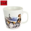 にゃん屋 島猫 マグカップ 日向ぼっこ | 美濃焼 マグカップ マグ 結婚記念日 ギフト かわいい おしゃれ 誕生日 プレゼント 家族 お揃い 夫婦 陶器 カップ いい夫婦の日 還暦祝い 古希 日本製 セラミック藍