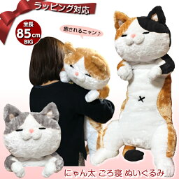 【ラッピング承り中！】にゃん太ごろ寝ぬいぐるみ 85cm 全5種類 2号 | ねこ 猫 ネコ ぬいぐるみ 抱き枕 特大 大きい かわいい ビッグ 送料無料 おもちゃ 子供 <strong>女の子</strong> 女性 彼女 雑貨 お祝 出産 誕生日 ゴロ寝 添い寝 景品 もちもち 収納 クッション バレンタイン 2024