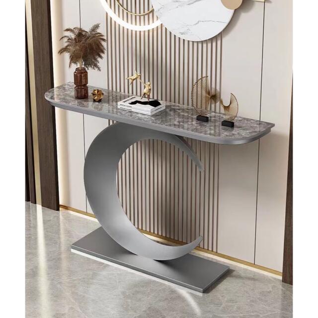 高級サイドテーブル 人造大理石コンソールテーブル 玄関テーブル 花台 電話台