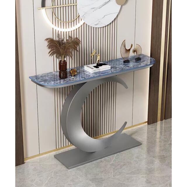 高級サイドテーブル 人造大理石コンソールテーブル 玄関テーブル 花台 電話台