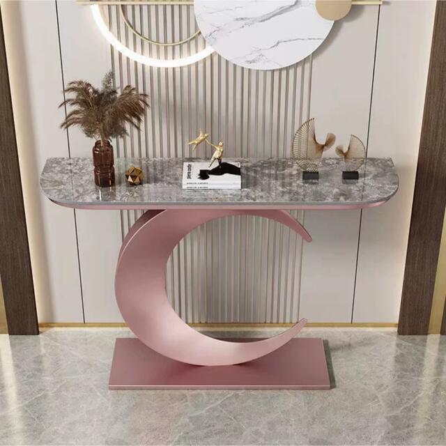 高級サイドテーブル 人造大理石コンソールテーブル 玄関テーブル 花台 電話台