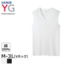 10%OFF グンゼ YG 通年コットン100% メンズVネック スリーブレスシャツ(M・L・LL・3Lサイズ)YV0018N