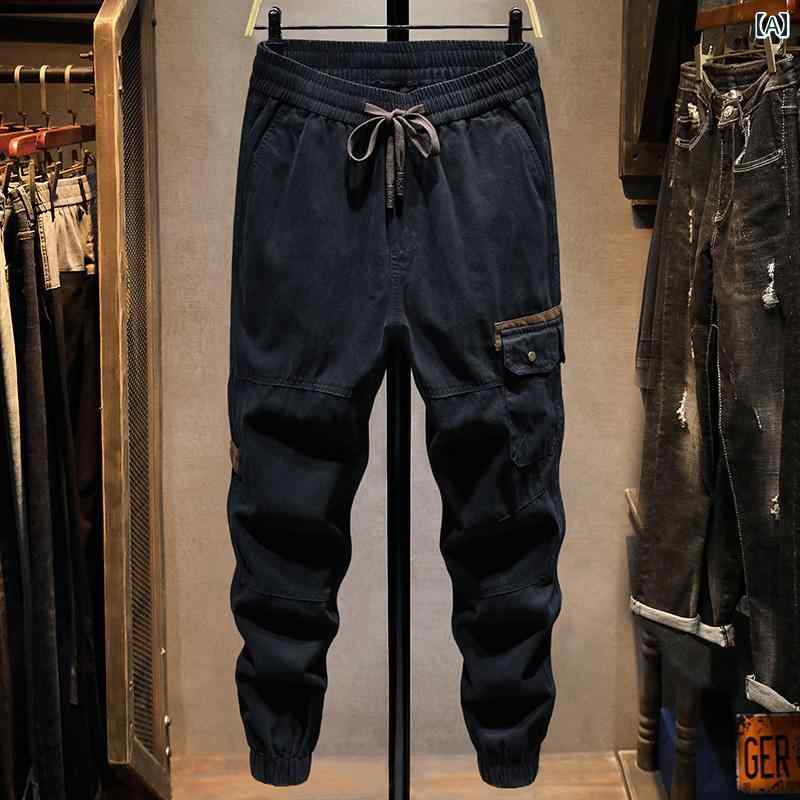 メンズ 男性用 ファッション オシャレ シンプル 大人 かっこいい ストリート ヒップホップ HipHop アメリカンン デザイン ワークウェア パンツ ルーズ カジュアル パンツ 夏 スタイル パンツ
