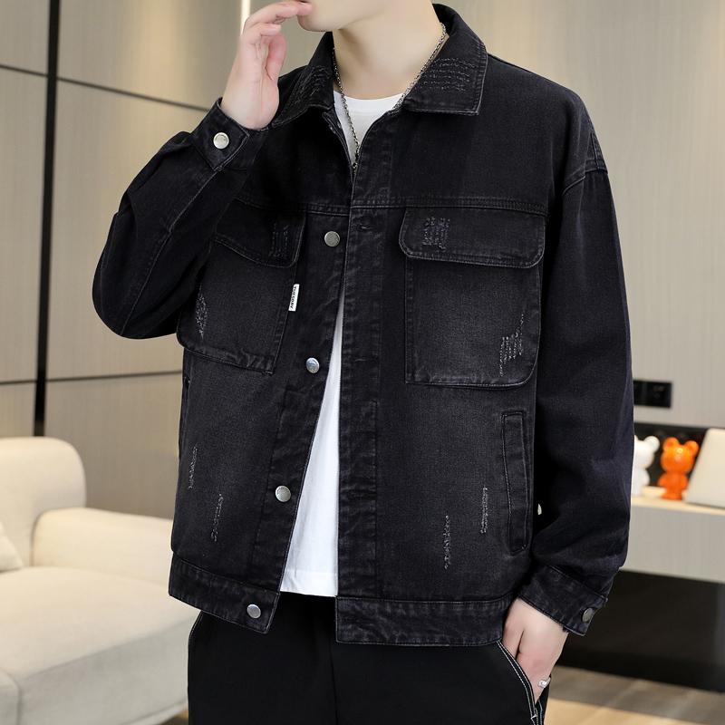 メンズ ファッション 服 男性用 オシャレ シンプル 大人 かっこいい 大きいサイズ ストリート 紳士服 デニムジャケット 黒 ブルー