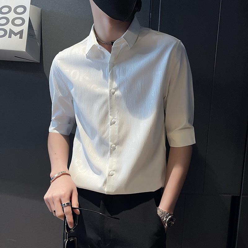 メンズ 服 シンプル ファッション オシャレ 大人 かっこいい 大きいサイズ ストリート 紳士服 ハイエンド 冷感 半袖 シャツ スリム 夏 カジュアル サマー トップス