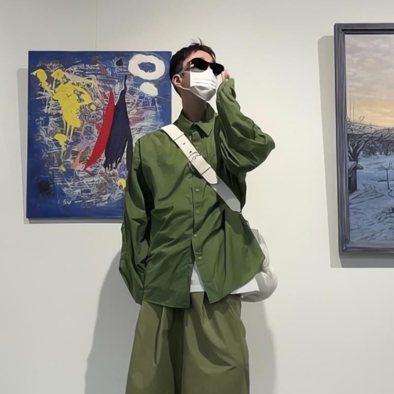 秋冬 コーデ メンズ 服 シンプル ファッション オシャレ 大人 かっこいい 大きいサイズ ストリート 紳士服 グリーン ライト 長袖 シャツ 日焼け防止 ジャケット