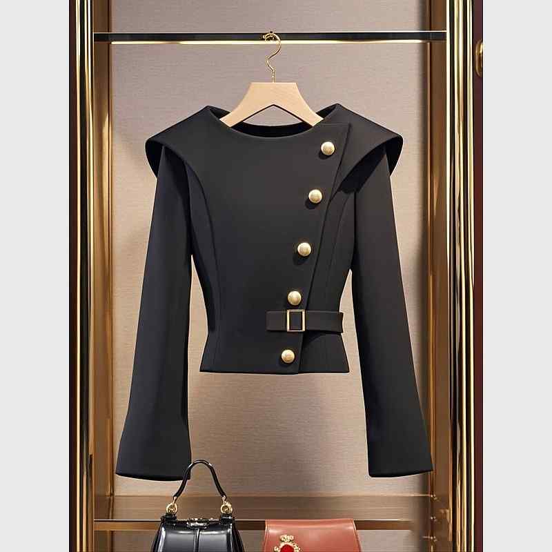 秋服 レディース ファッション オシャレ カワイイ シンプル 大人カワイイ 大きいサイズ トップス 黒 ジャケット