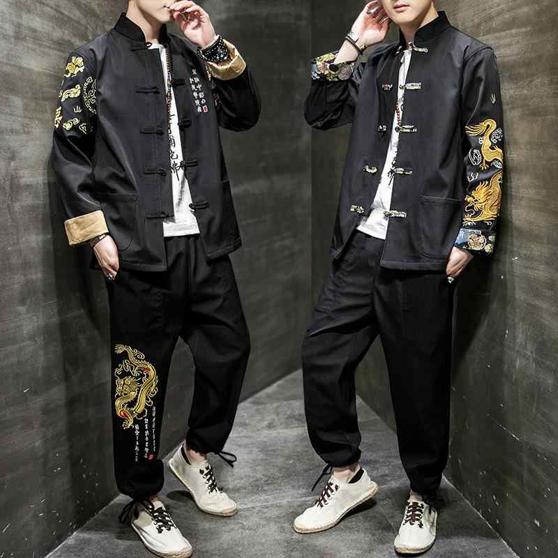 秋冬 コーデ メンズ 用 服 シンプル ファッション オシャレ 大人 かっこいい 大きいサイズ ストリート 紳士服 唐 スーツ レトロ 衣装 ジャケット チュニック